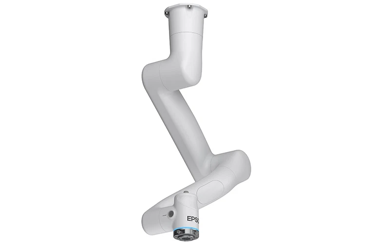 The Epson AX6 force- and power-limited robot arm is designed to be lightweight and easy to use.